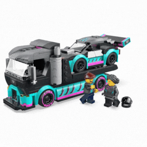 Masina de curse si camion transportator de masini, +6 ani, 60406, Lego City